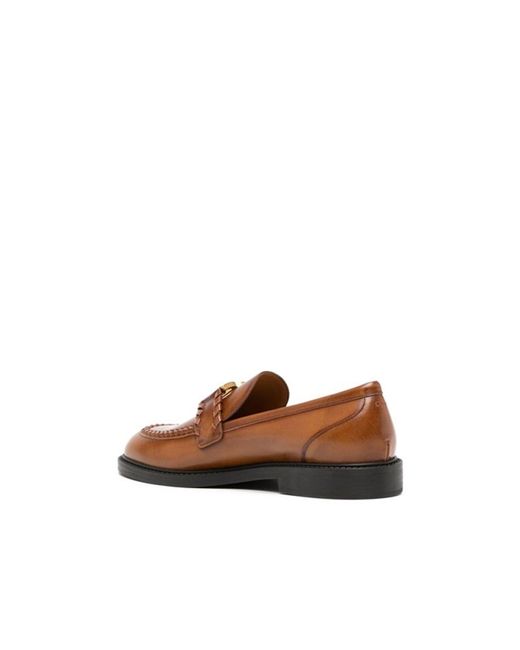 Chloé Brown Chloe Marcie Leather Loafers