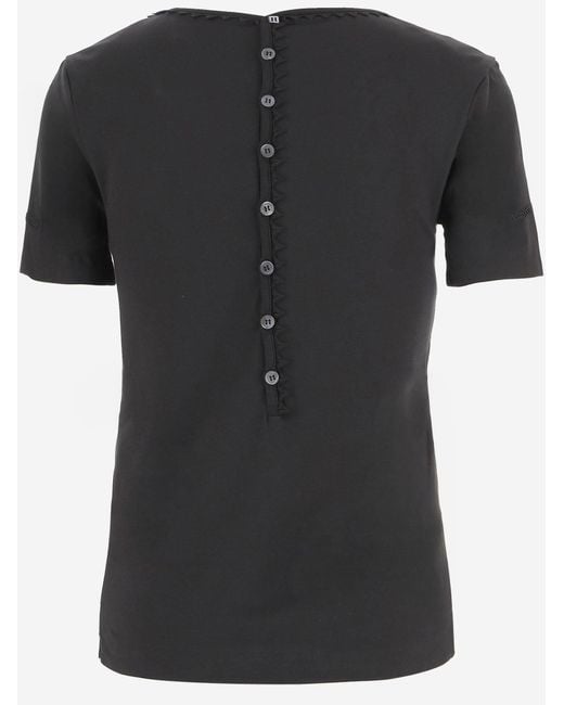 Jacquemus Black Cotton Top With Back Button Placket