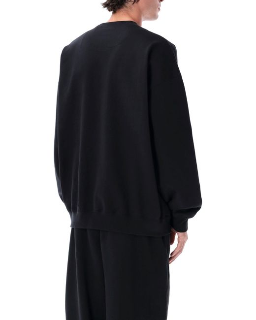 Y-3 Black Brushed Terry Loose-Fit Crewneck Sweatshirt for men