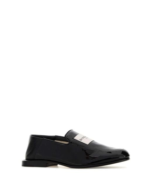 Givenchy Black Leather Label Loafers