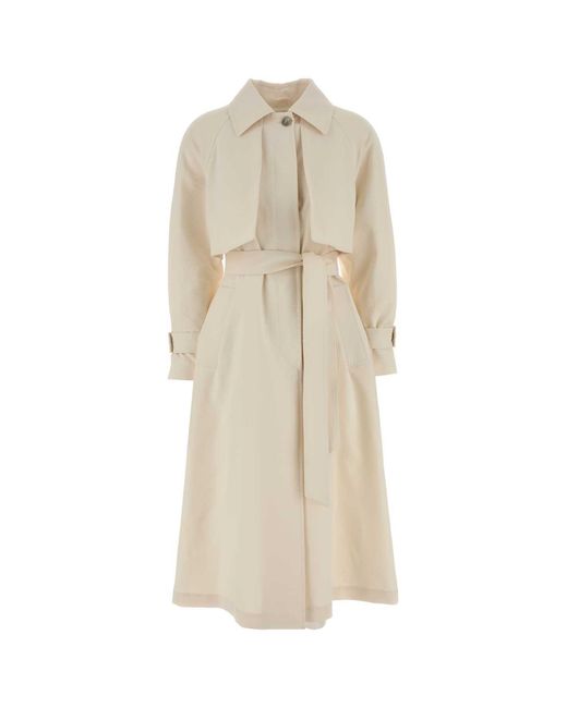 Herno White Ivory Jersey Trench Coat