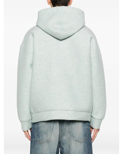 LC23 Gray Neoprene Wool Hoodie for men