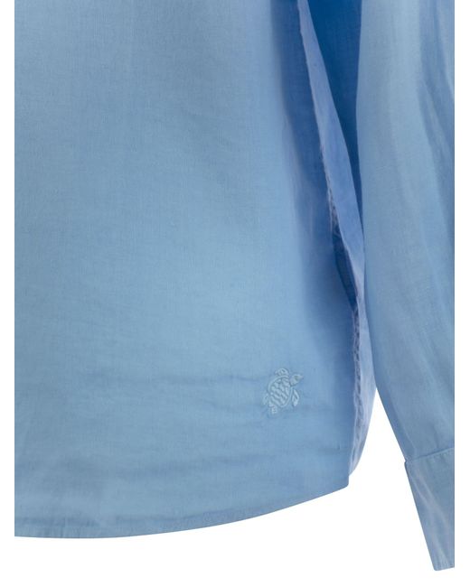 Vilebrequin Blue Long Sleeved Linen Shirt
