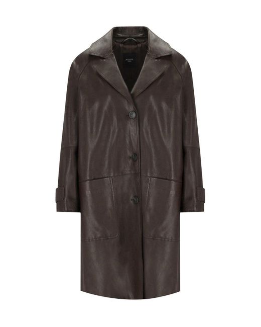 Max Mara Brown Petra Cioccolato Leather Jacket