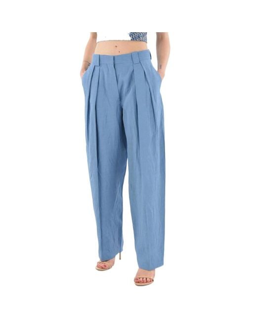 Stella McCartney Blue High-Waist Tailored Trousers