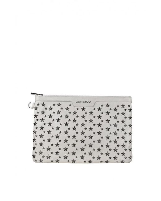 Jimmy Choo White Derek Clutch
