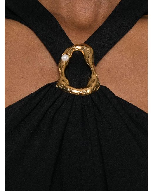 Forte_forte Black Silk Blend Long Dress