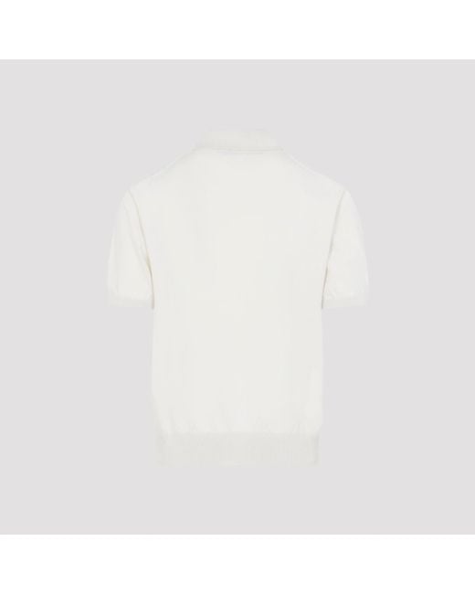Canali White Cotton Polo
