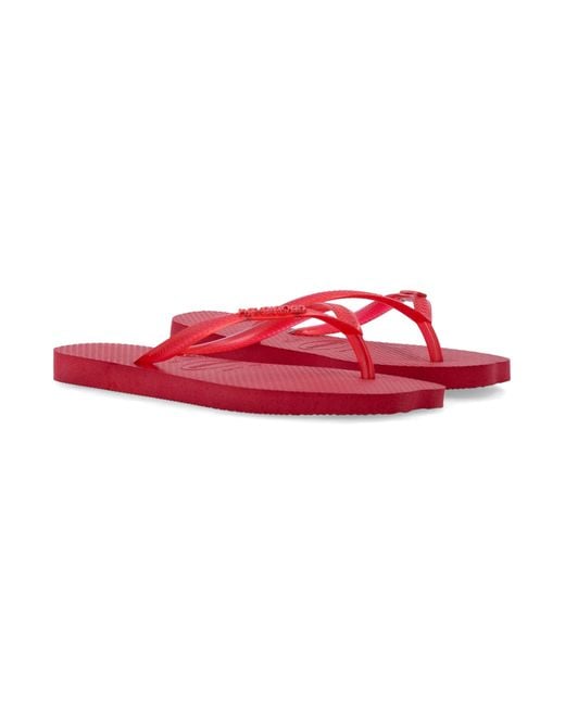 Havaianas Red Slim Split Flip-Flops