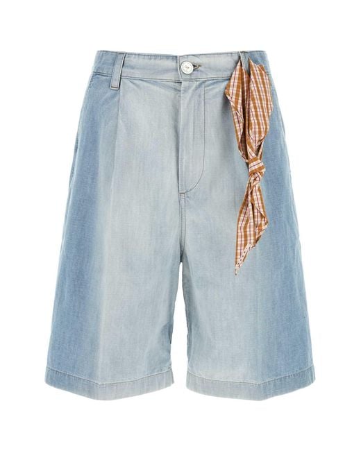 Marni Blue Denim Bermuda Shorts for men