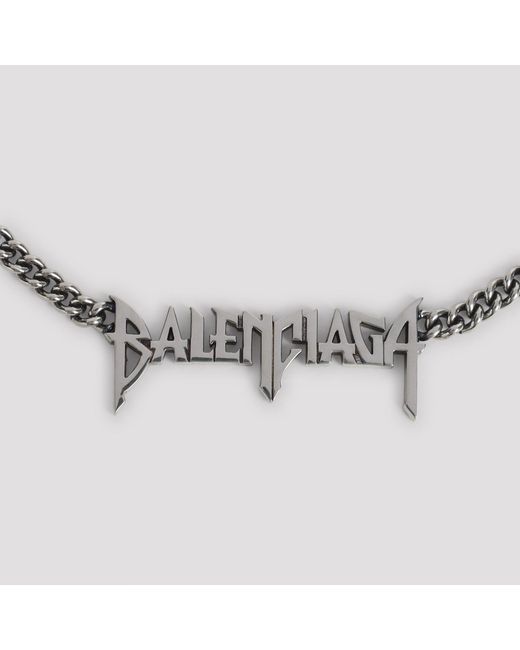 Balenciaga Metallic Typo Metal Necklace