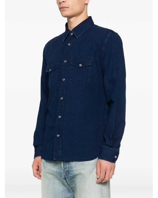 Tom Ford Blue Cotton Shirt for men