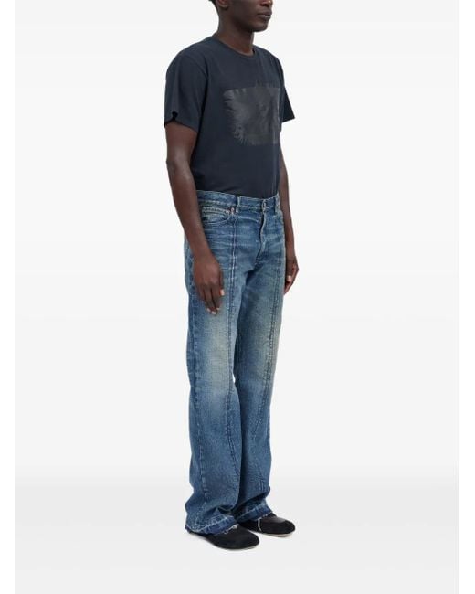 MM6 by Maison Martin Margiela Blue Numbers Pattern Jeans for men
