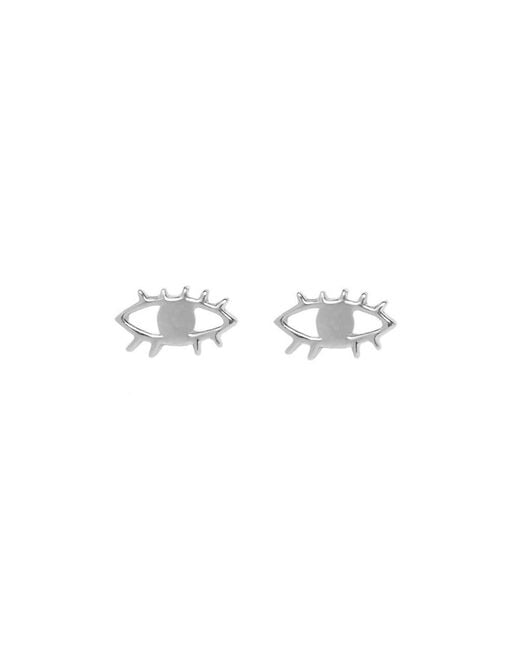 Hermina Athens White Tiny Eye Studs
