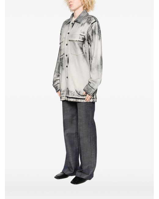 Avant Toi Gray Wool And Cashmere Blend Shirt