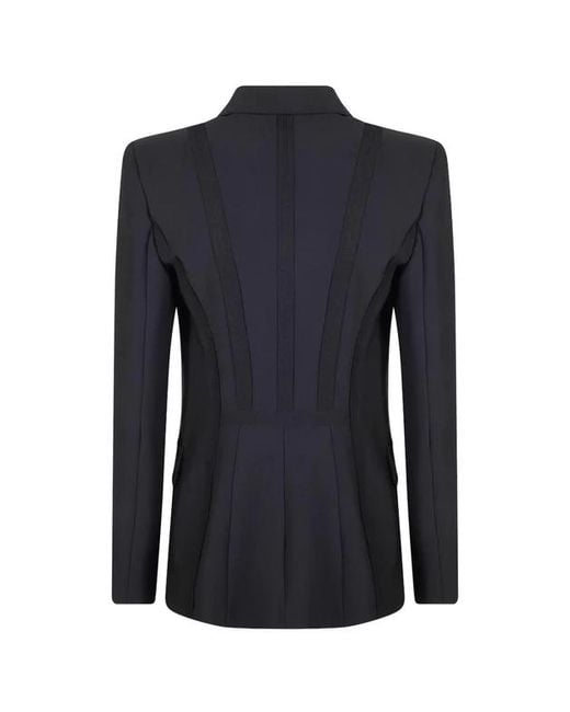 Elisabetta Franchi Blue Raw Cut Jacket