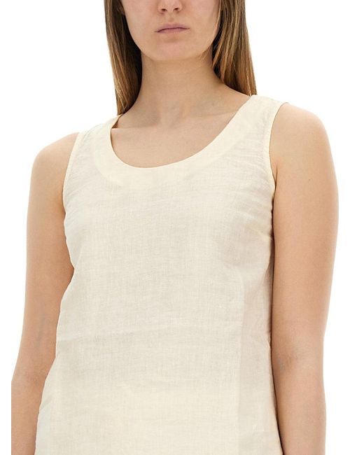 120% Lino White Linen Top