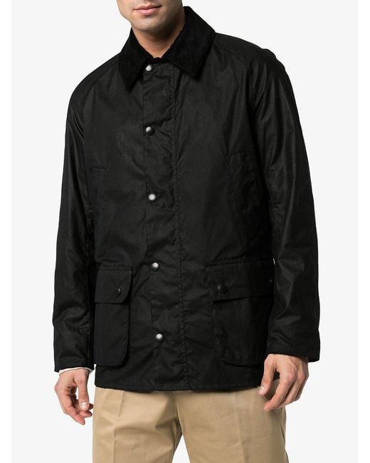 Barbour Black Ashby Wax Jacket for men