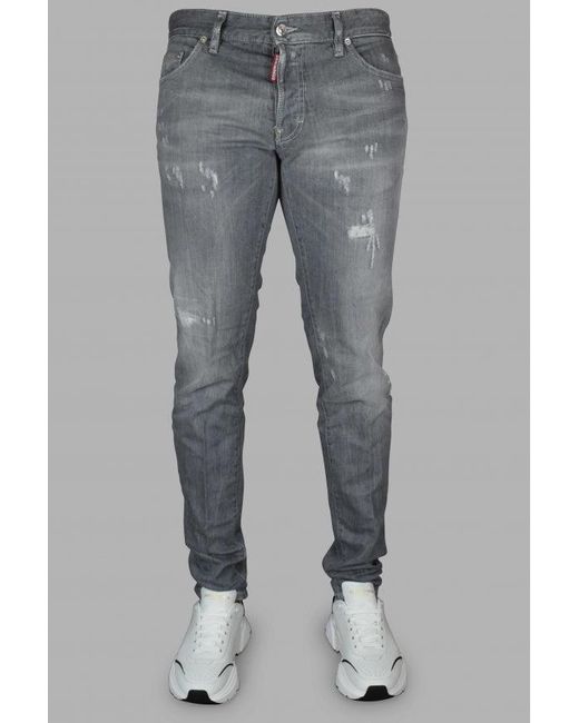 DSquared² Blue Light Slim-Fit Jeans With Distressed Details for men