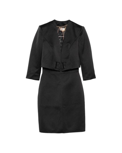 Elisabetta Franchi Black Midi Dress