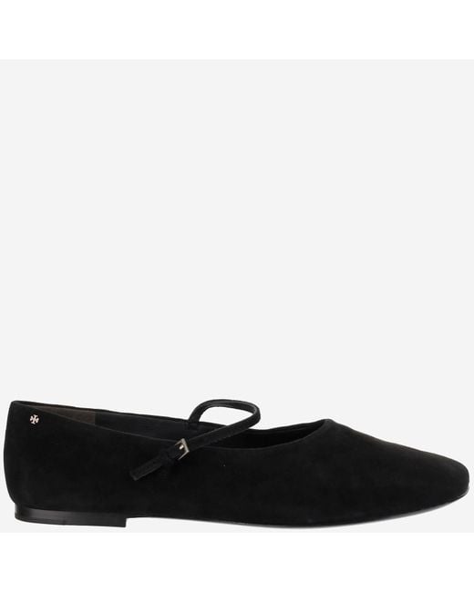 Tory Burch Black Leather Mary Jane Ballerinas