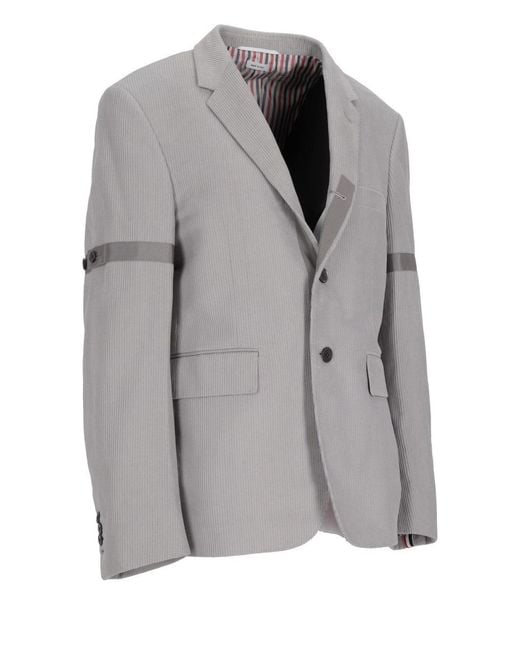 Thom Browne Gray Fit 1 Sb S/C (Classic) W/Gg Armband And Front Placket