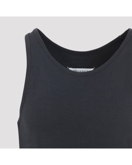 Maison Margiela Black Cotton Tank Top