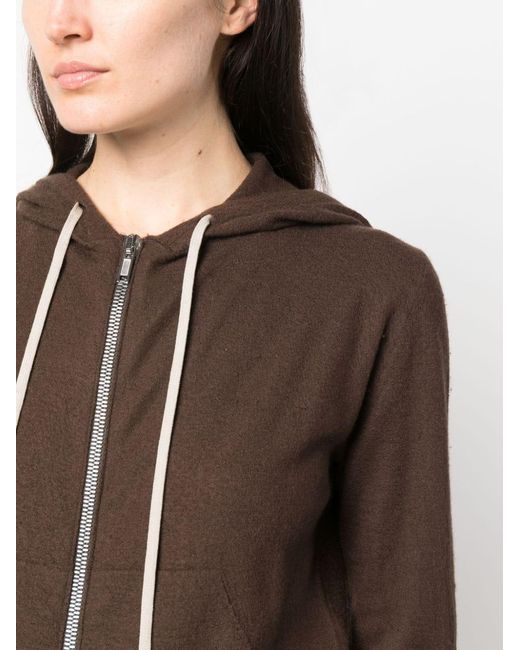 Sudadera Con Capucha Y Cremallera Rick Owens de color Brown