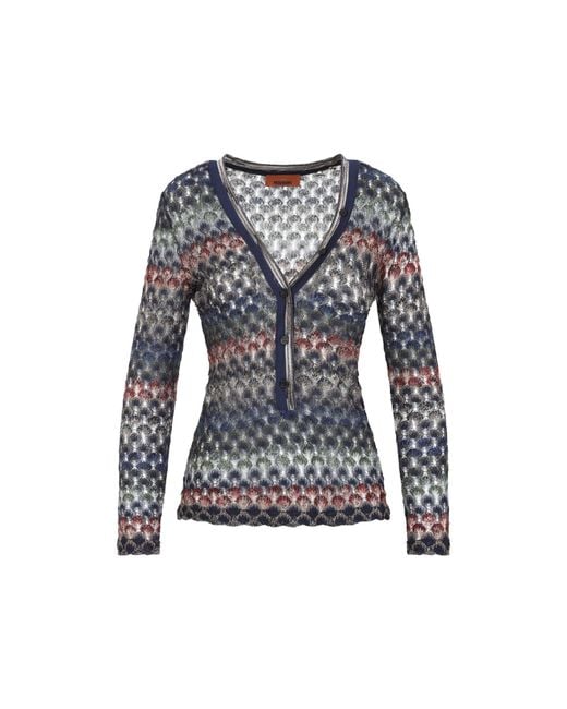 Missoni Blue V Neck Sweater