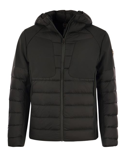 Colmar Black New Warrior Hooded Down Jacket In Double Fabric for men