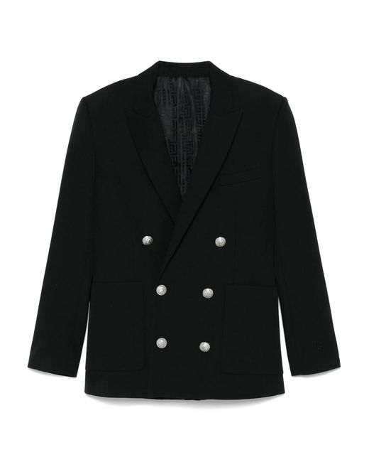 Balmain Black Fitted Collection Blazer for men