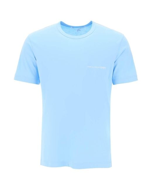 Comme des Garçons Logo Druck T -Shirt in Blue für Herren