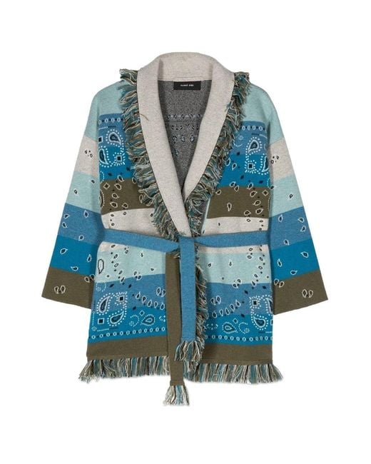 Alanui Blue Striped Bandana Jacquard Card