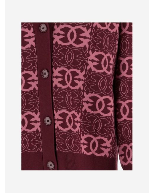 Pinko Love Birds Knit In Viscose Blend in het Red