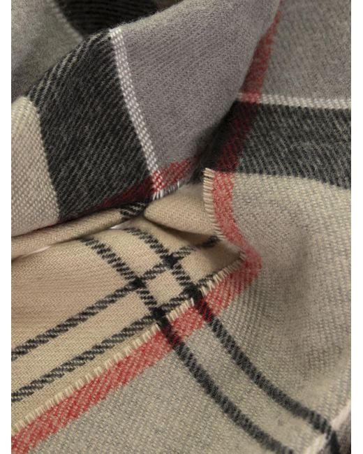 Barbour Gray Scarf With Tartan Pattern for men