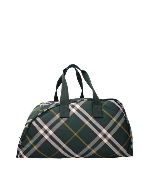 Burberry Green Borsoni Uomo Tessuto Verde/Edera