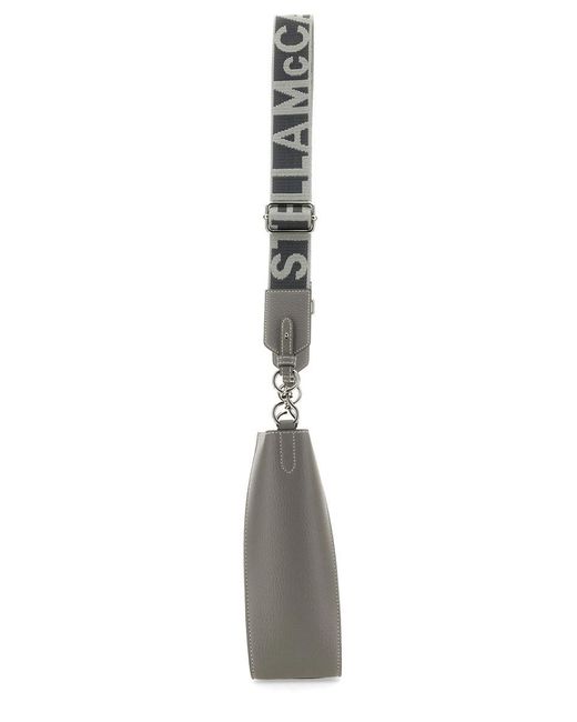 Stella McCartney Gray Grained Alter Mat Stella Logo Crossbody Bag