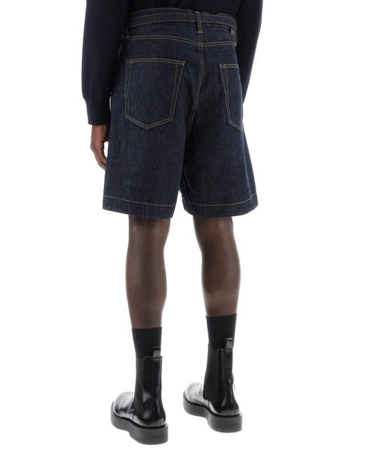 Denim Bermuda Shorts avec ceinture amovible Sacai pour homme en coloris Blue