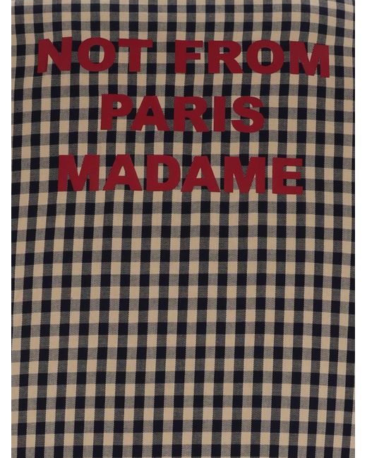 Drole de Monsieur Gray Check Overshirt With Slogan