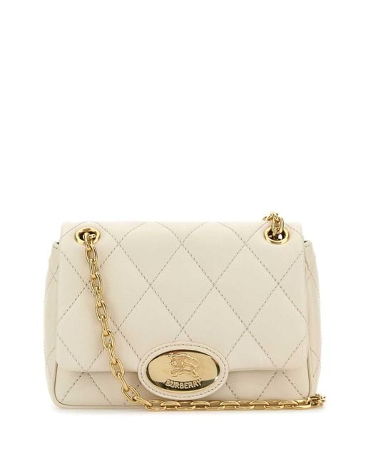 Burberry Natural Ivory Leather Small Strand Shoulder Bag