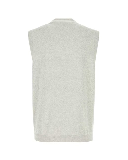 Brunello Cucinelli White Light Cotton Vest for men