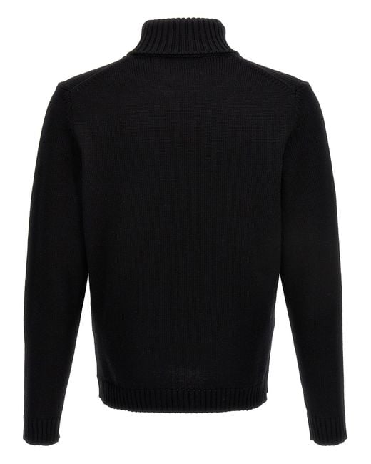 Zanone Black Gauge 5 Sweater, Cardigans for men
