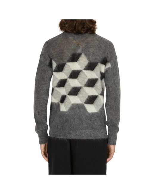 Moncler Gray Printed Sweater for men