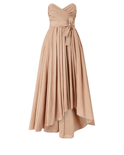 Pinko Natural Strapless High-Low Dress With Sweetheart Neckline