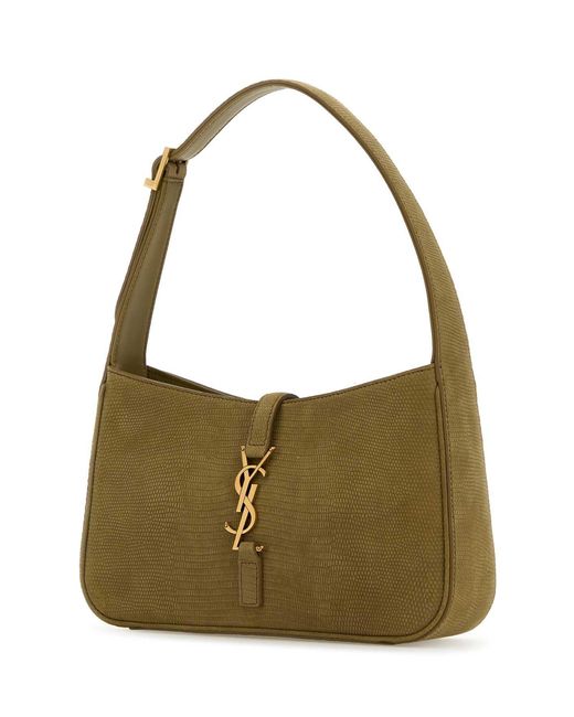 Saint Laurent Green Sage Suede Le 5 A 7 Shoulder Bag