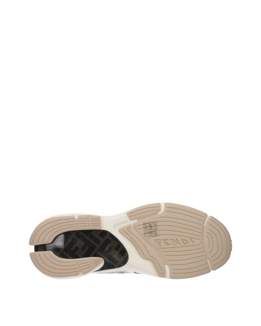 Fendi White Panelled Low-top Sneakers for men