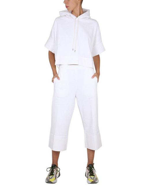 Stella McCartney White Pantalone Con Ricamo Logo