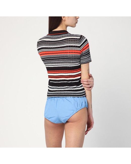 Roberto Collina Blue Striped Polo Shirt