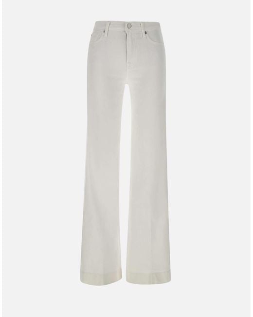 7 For All Mankind White Modern Dojo Flared Jeans