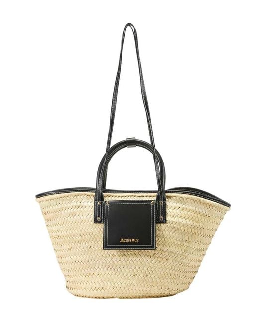 Jacquemus Natural The Soli Leather And Cotton Basket
